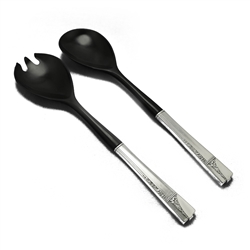 Caprice by Nobility, Silverplate Salad Serving Spoon & Fork, Melamine Tops/Hollow Handle