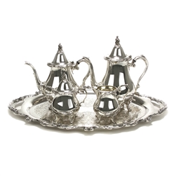 La Reine by Wallace, Silverplate 5-PC Tea & Coffee Service w/ Tray