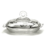 Butter Dish by Duncan & Miller, Sterling/Glass Tear Drop/Silver Overlay