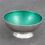 Salt Dip by Meka, Silverplate Green Enamel