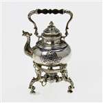 Tipping Hot Water Kettle & Stand, Sterling Miniature