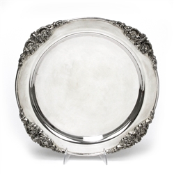 Round Tray by Godinger, Silverplate Baroque Design