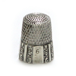 Thimble by Simons Bros. & Co., Silverplate Scroll & Panel Design