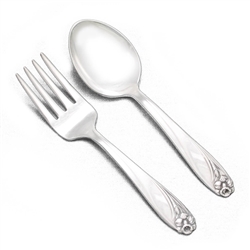 Daffodil by 1847 Rogers, Silverplate Baby Spoon & Fork