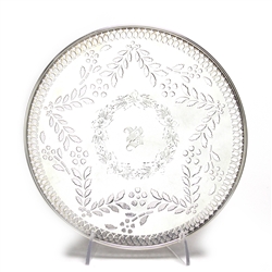 Cake Tray by Roger Williams Silver Co., Sterling Reticulated Garland Design, Monogram B