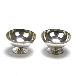 Salt Dip by Tiffany, Sterling Threaded Design, Pair