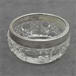 Salt Dip by English, Sterling/Glass Sterling Rim