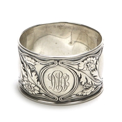 Napkin Ring by Gorham, Sterling Poppy, Monogram LBW