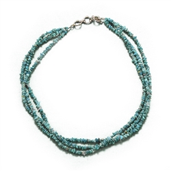 Necklace by Mexican, Sterling Turqoise Strands