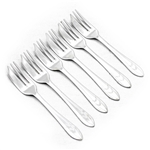 Pastry Fork, Set of 6 by M. S. LTD, Silverplate Deco Design