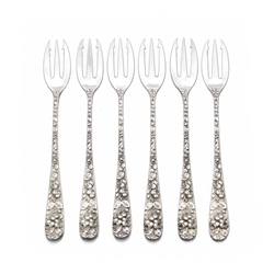 Baltimore Rose by Schofield, Sterling Cocktail/Seafood Fork, Set of 6, Monogram CPW/1908