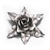 Pin, Sterling Rose & Leaf