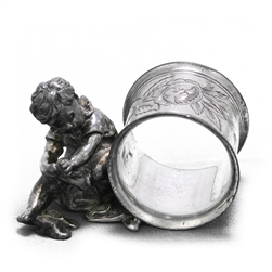 Napkin Ring, Figural by Derby Silver Co., Silverplate, Girl