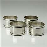 Napkin Ring, Silverplate Set of 4