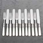 Pearl Handle by Mappin & Webb Luncheon Forks & Knives, 12-PC Set