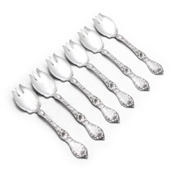 Les Cinq Fleurs by Reed & Barton, Sterling Ice Cream Forks, Set of 6, Monogram P