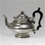Teapot by No. 6 G, Silverplate Chased Floral Design