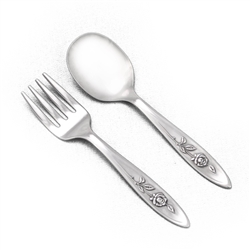 My Rose by Oneida, Stainless Baby Spoon & Fork