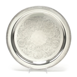 Round Tray by International, Silverplate Ribbed Edge