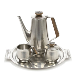 Decorator by International, Stainless 4-PC Coffee Service w/ Tray