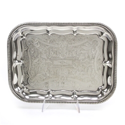 Serving Tray, Chased Bottom by Crafton, Silverplate Gradroon Edge