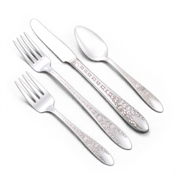 Rose and Leaf by National, Silverplate 4-PC Setting, Viande