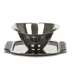 Miranda by National, Stainless Gravy Boat, Attached Tray