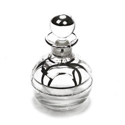 Perfume Bottle, Sterling/Glass Silver Overlay