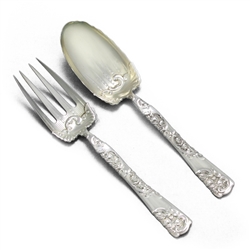 Salad Serving Spoon & Fork by Whiting Div. of Gorham, Sterling Rose Design