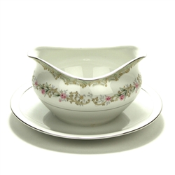 Meito by Kenwood, China Gravy Boat, Attached Tray