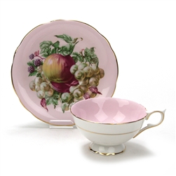 Cup & Saucer by Salisbury, China, Pink/Fruit
