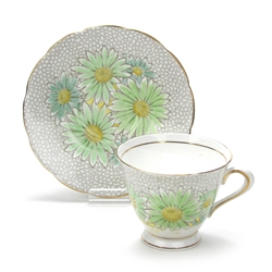 Cup & Saucer by Tuscan, China, Green Daisies