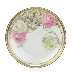 Salad Plate, China, Pink Roses, Gold Trim