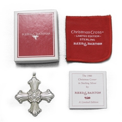 1985 Christmas Cross Sterling Ornament by Reed & Barton