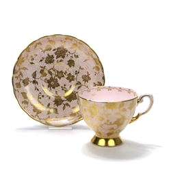 Cup & Saucer by Tuscan, China, Pink & Gold