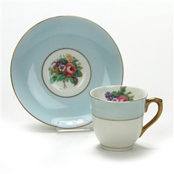 Demitasse Cup & Saucer by Colclough, China, Blue Floral Design