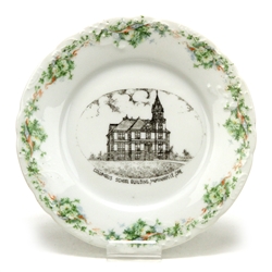 Decorators Plate by Wheelock, Porcelain, Columbus School Building, McMinnville, ORE