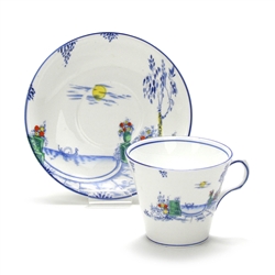 Cup & Saucer by Melba Bone China, China, Blue Asian Scene