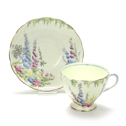 Cup & Saucer by Foley, China, Floral Asian Scene