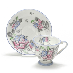 Demitasse Cup & Saucer by Royal Stafford, China, Pink & Blue Flowers