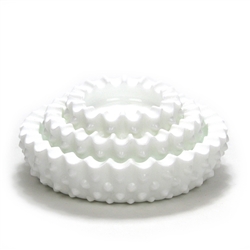 Hobnail Milk Glass by Fenton, Glass Ashtray, Set, Round