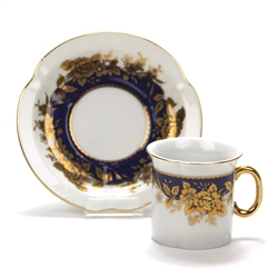 Demitasse Cup & Saucer by Lefton, China, Cobalt & Gold