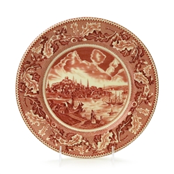 Historic America, Pink by Johnson Brothers, China Dinner Plate, View of Boston