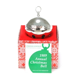 1989 Sleigh Bell Silverplate Ornament by Wallace