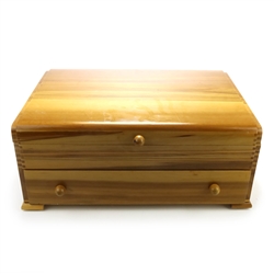 Silverware Box, Wood, Two Drawer