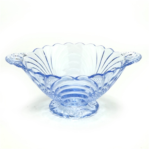 2024 Cambridge Caprice Moonlight Blue Oval 4-Toed Handled Console Bowl 4”T 12”W