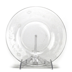 Salad Plate, Glass, Etched Floral Design