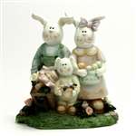 Figurine by Crazy Mountain, Nickle Silver, Rabbit Family