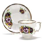 Cup & Saucer by Roslyn, China, Pansies