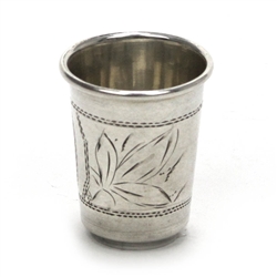 Jigger/Shot Glass, Silverplate, Engraved Design